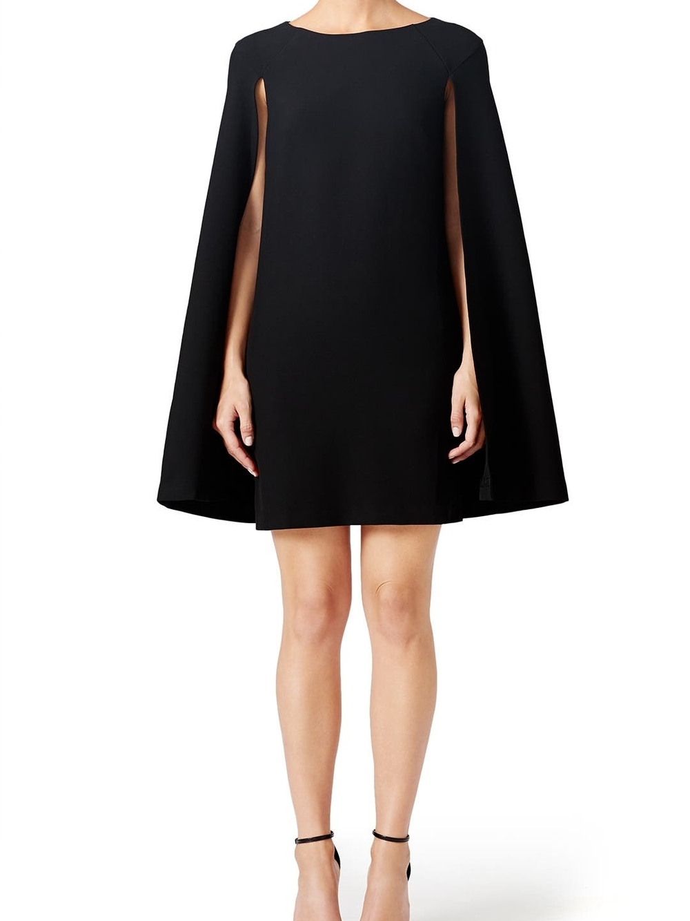 Trina Turk Black Cape-Sleeve Mini Dress